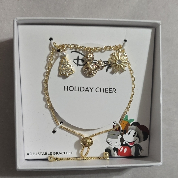 Disney Other - Disney Gold Holiday Adjustable Bracelet